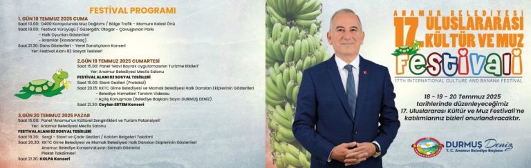 Anamur Uluslararası Kültür ve Muz Festivali  18 Temmuzda Başlıyor