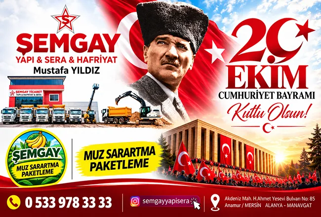 ŞEMGAY Ticaret’ten  29 Ekim Cumhuriyet Bayramı  Mesajı