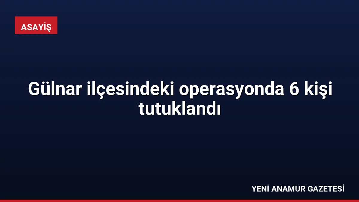 Gülnar ilçesindeki operasyonda 6 kişi tutuklandı