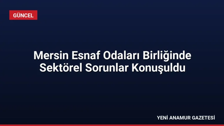 Mersin Esnaf Odaları Birliğinde Sektörel Sorunlar Konuşuldu
