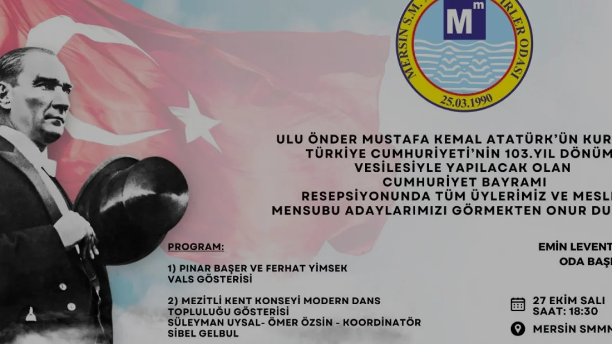 Mersin SMMM Odası Cumhuriyetin 103 yılını sanatla kutlayacak