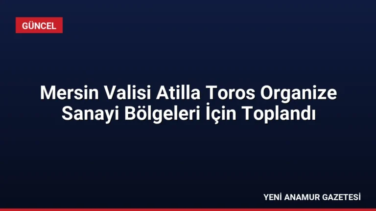 Mersin Valisi Atilla Toros Organize Sanayi Bölgeleri İçin Toplandı