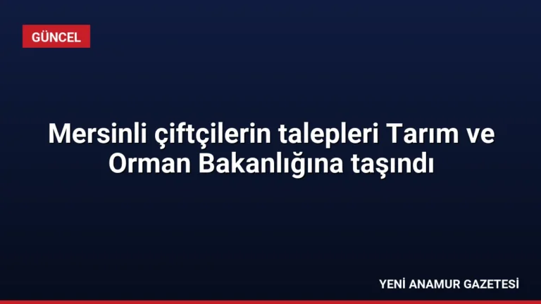 Mersinli çiftçilerin talepleri Tarım ve Orman Bakanlığına taşındı