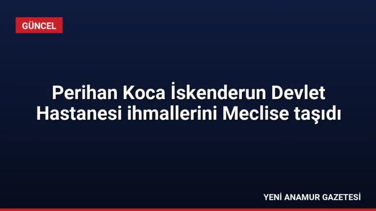 Perihan Koca İskenderun Devlet Hastanesi ihmallerini Meclise taşıdı