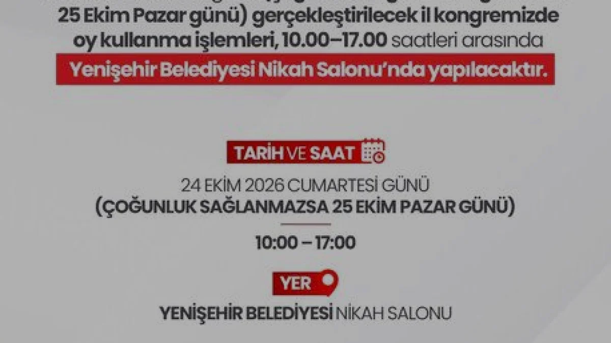 Yeni Parti Mersin İl Kongresi İçin Geri Sayım Başladı